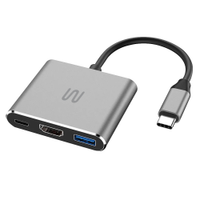 Hub USB Tipo C Multi AC446 3 em 1 HDMI 4K Ultra HD USB 3.0 Power Delivery 100W