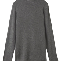 Camiseta De Manga Comprida Em Modal Cashmere Gola Alta - Cinza Escuro