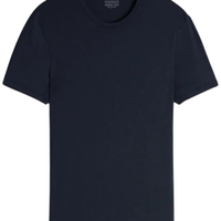 T-Shirt Em Modal e Seda Gola Redonda - Azul