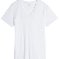 Camiseta De Manga Curta Decote Em v De Algodão Supima Extrafino - Branco