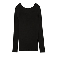Blusa Manga Comprida Em Lã e Seda - Preto