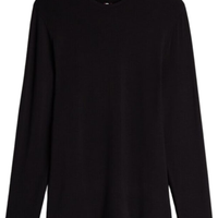 Camiseta De Manga Comprida De Modal Cashmere - Preto