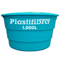 Caixa d'água 1.000 Litros Plastifibra Redonda, Fibra de Vidro
