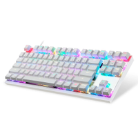 Teclado Gamer Motospeed Outemu Switch Vermelho Mecânico RGB Branco - CK82WHITE