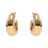 Brinco Feminino Meia Argola Metal - Dourado