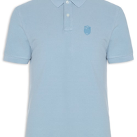 Polo Masculina Brasão Embossed Color Manga Curta - Azul