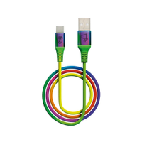 Cabo ELG USB Tipo-C Nylon 1m TC10RB - Rainbow