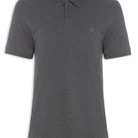 Polo Masculina Piquet Stretch Básica - Cinza
