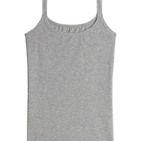 Blusa De Alcas Finas Em Algodao Natural - Cinza