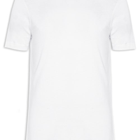 Camiseta Masculina Algodão Pima Gola Careca - Branco