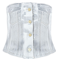 Top Foil Denim Corsage - Prata