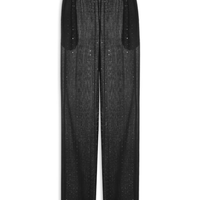 Calça Feminina Pantalona Listras Paetê - Preto