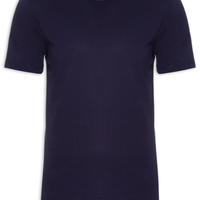 Camiseta Masculina Algodão Pima Gola Careca - Azul