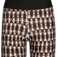 Short Feminino Estampado Ladrilho - Marrom