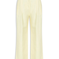 Calça Feminina De Linho Sem Cós Bege Manha - Amarelo