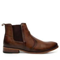 Bota Em Couro Masculina Chelsea - Marrom