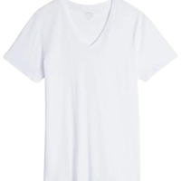 Camiseta De Manga Curta Decote Em v De Algodão Supima Extrafino - Branco