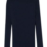 Blusa Manga Comprida Com Decote Amplo Em Lã e Seda - Azul