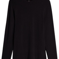Camiseta De Manga Comprida De Modal Cashmere - Preto