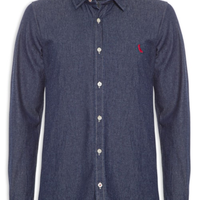 Camisa Masculina Easy Oxford - Azul