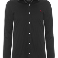 Camisa Masculina Enxuto Cores Elastano - Preto