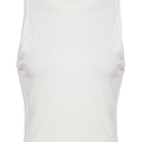 Blusa Feminina Cropped Raglan Canelada - Off White