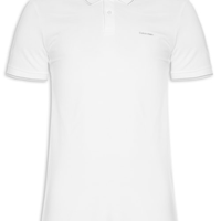Polo Masculina Slim Fit Básica Com Friso - Branco