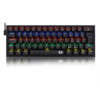 Teclado Mecânico Gamer Redragon Fizz Switch Brown Rainbow C/Fio Preto