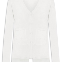 Cardigan Feminino Fenda Puro Cashmere Light - Branco