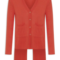 Cardigan Feminino Fenda Puro Cashmere Light - Vermelho
