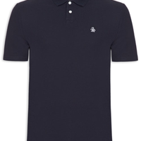 Polo Masculina Logo - Azul