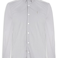 Camisa Masculina Manga Longa Tricoline Elastano - Cinza