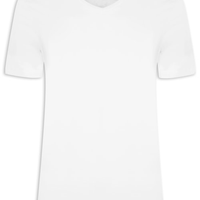 Camiseta Masculina Básica Gola V - Branco