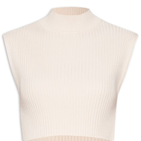 Blusa Feminina Tricot Gola Alta - Bege