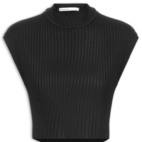 Blusa Feminina Tricot Gola Alta - Preto