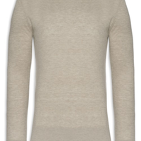 Sueter Masculino Manga Longa Mix Wool Cashmere - Bege