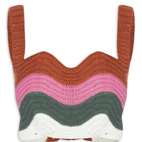 Cropped Ondas Crochet - Rosa