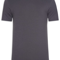 Camiseta Masculina Canelada Slim Fit Gola Careca - Cinza