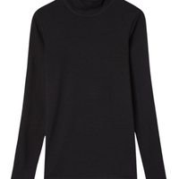 Blusa De Manga Comprida e Gola Alta Wool & Cotton - Preto