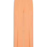 Calça Feminina Reta Coral Conha Recorte Frontal - Laranja