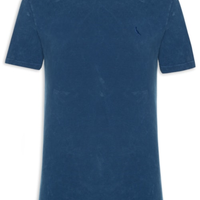 Camiseta Masculina Regular Piquet Marmorizado - Azul