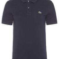 Polo Masculina Slim Fit Em Petit Piquet - Azul Marinho