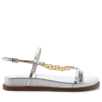 Sandália Feminina Papete Chain Ornamental - Prata