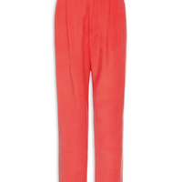 Calça Feminina Pregas Reta - Vermelho