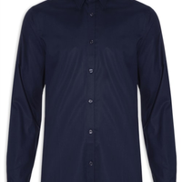 Camisa Masculina Regular Social Lisa - Azul