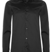Camisa Masculina Slim Manga Longa Básica Algodão Poliamida - Preto