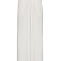 Calça Feminina Pregas Elástico Cintura - Branco