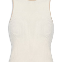 Blusa Feminina Tricot Bicolor - Bege
