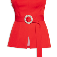 Blusa Feminina Corset Com Faixa - Vermelho