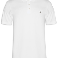Polo Masculina Manga Curta com Aplique C-Parris Regular fit - Branco